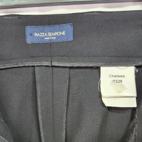 Piazza Sempione Pants Womens 40 Chelsea Black Wool Blend Made Italy Straight Leg - Picture 4 of 13